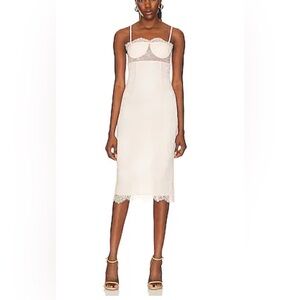 NBD Rosa Midi Lace Dress in Blush Pink